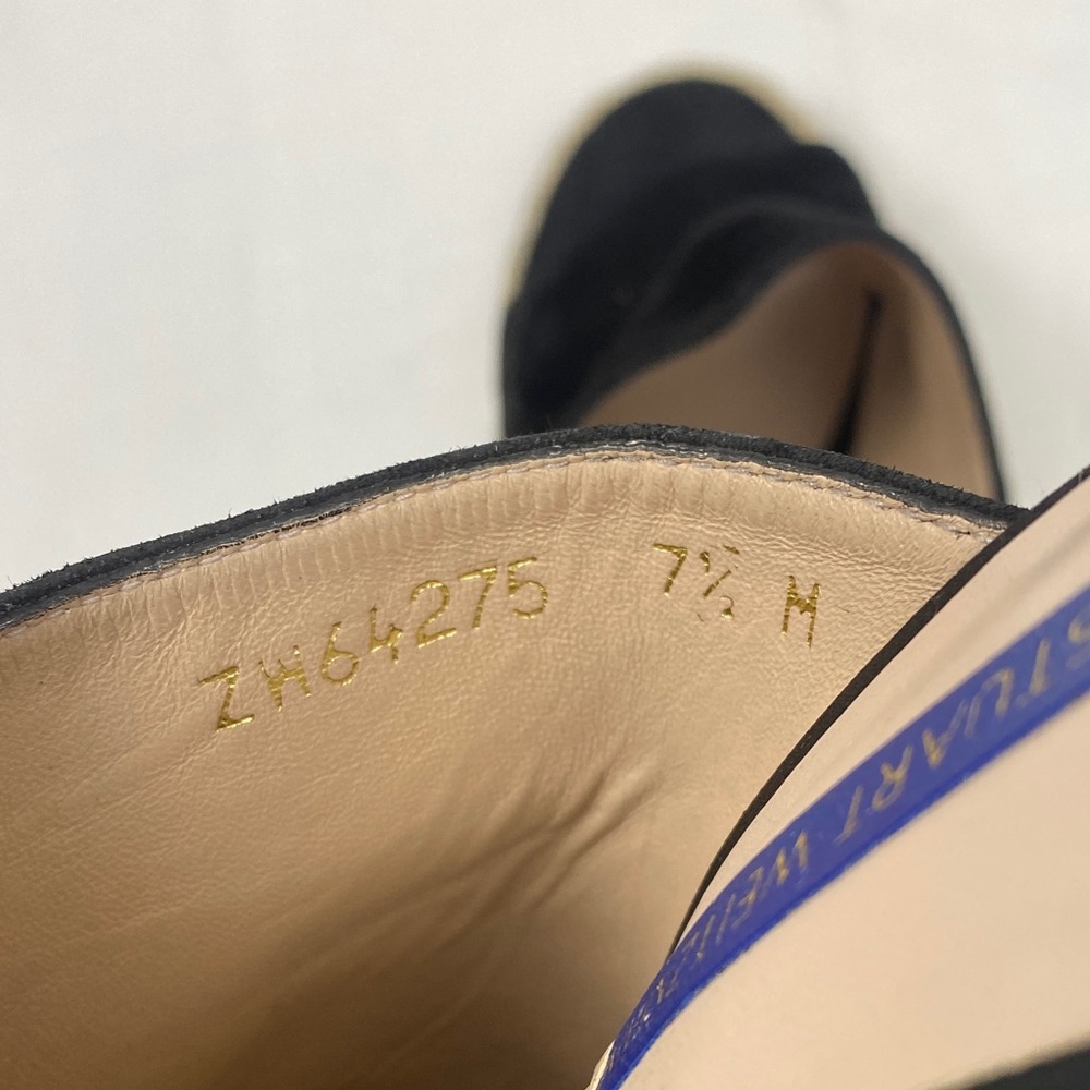 Stuart Weitzman Black Espadrille Wedges Size 7.5 M - Picture 15 of 16